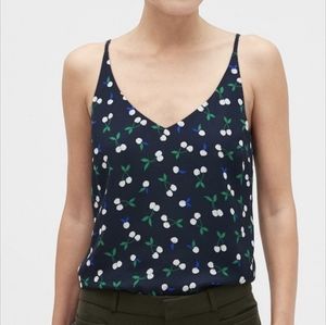 NWOT Banana Republic navy cherry print camisole sz LP